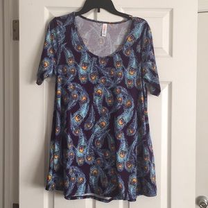 Lularoe Peacock small Perfect tee